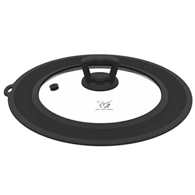 Universal Glass Lid with Heat Resistant Silicone Rim Fit 6.5/7/7.5 Inch Pot Pan