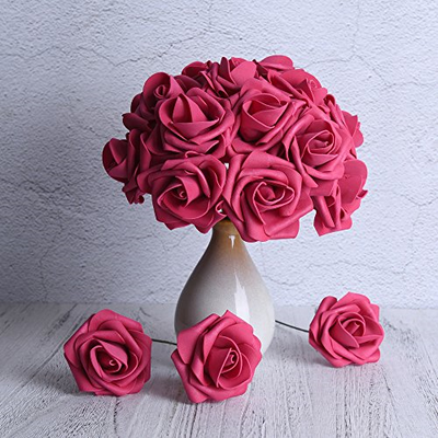Febou Artificial Flowers, Real Touch Artificial Foam Roses Decoration DIY for