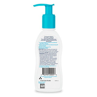 Cetaphil Baby Soothing Wash, Paraben Free, Hypoallergenic, Colloidal (Pack of 4)