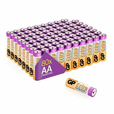 GP Extra Alkaline Batterien AA Longlife (1,5V) 80 Stück (AA Mignon 80 Stück)