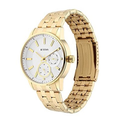 Pre-owned Titan Analog White Dial Men's Watch-np9441ym01/np9441ym01
