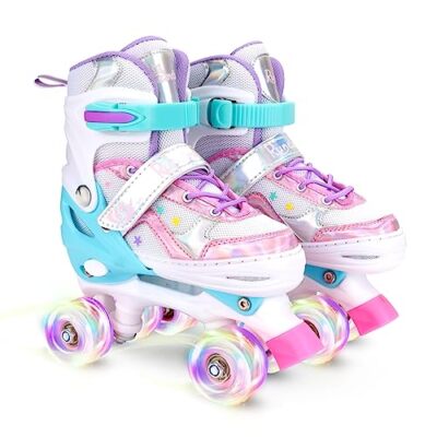 Runcinds Pattini a rotelle per bambini per bambine, bambini, ragazzi, 4 misure r