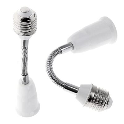 Light Bulb Socket Extender Adapter Flexible Extension Adjustable Converter 2Pack