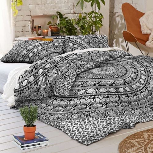 Lion Animal Dessin animé Noir Bedding,deux taies d'oreiller,super douce