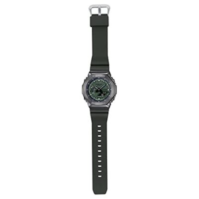 Pre-owned Casio G-shock Analog-digital Green Dial Men Gm-2100b-3adr (g1160)