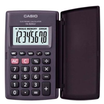 Casio POCKET Electronic Calculator HL-820LV-BK Large Display 8-Digit LCD BLACK