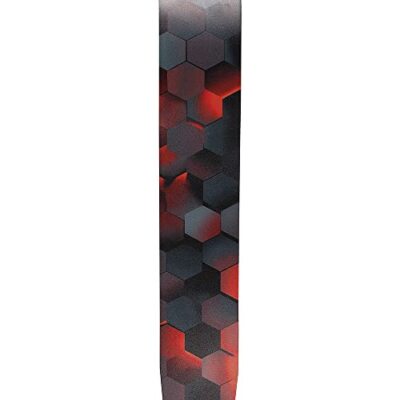 D'Addario Accessories Guitar Strap - Printed Leather Guitar Strap Red Hex