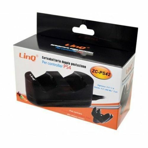 Base Caricabatteria Dock Per 2 Controller Joypad Joystick Ps4 linq Zc-ps42