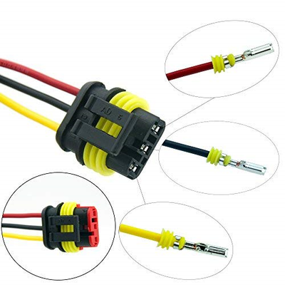 14 Set Car Waterproof Electrical Connector Plug Terminals Heat Shrink Pin Way