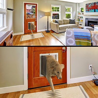 PlexiDor Bronze Dog Door for Door Mounting - Energy Efficient Weatherproof Pet &