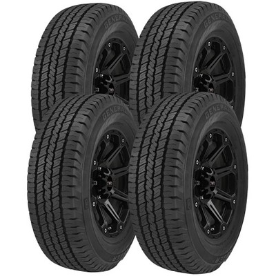 (QTY 4) 185/60R15C General Grabber HD 94/92T Load Range C Black Wall Tires