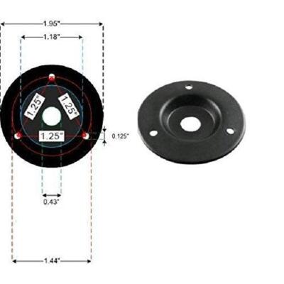 Round Metal Speaker Jack Plate For Amplifier Cabinets 1/4 inch Black Finish 2