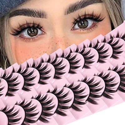 False Eyelashes 10 Pairs Japanese Style Anime Lashes Manga Lashes-Natural 16MM