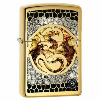 Zippo 0057, Anne Stokes-Flying Dragon, вставка из трубы (PL), зажигалка HP из латуни