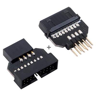 1set Reversible USB 2.0 9Pin Housing to Motherboard USB 3.0 20pin Header Fema...