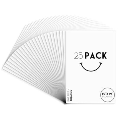 25 Pack 13x19 White Backing Boards for Photo Frames Gallery Display Decor Art