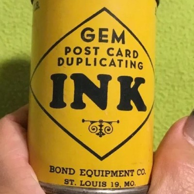 Vintage ~ INK ~ GEM ~ Post Card Duplicating ~ 1/4 Lb. Tin