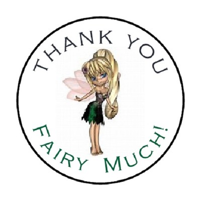 48 Thank You Fairy Much!  ENVELOPE SEALS LABELS STICKERS 1.2'' ROUND