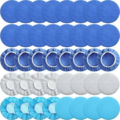 40 Pcs 9-10 Inches Car Polisher Bonnet Orbital Buffer Pads Microfiber Bonnet