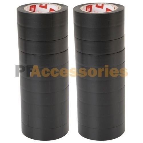 20 Rolls 50 FT Purpose 0.7" Inch Vinyl PVC Black Insulated Electrical Tape LOT