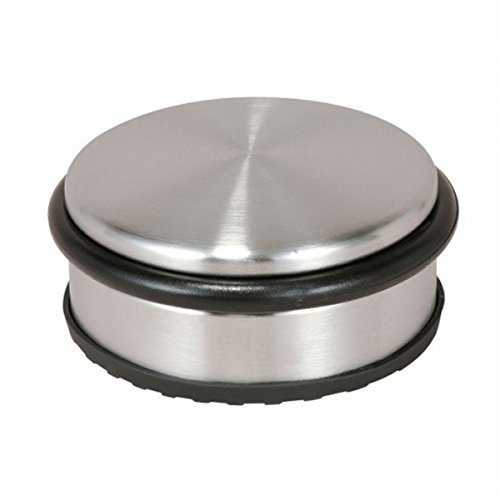 HRB Türstopper Edelstahl Hoch Massiv 4 Stück - Schwerer Türstopper Boden Mit Modernen Design, Door Stopper Versehen Mit Gummiring Zum Schutz Der Türen (Silber