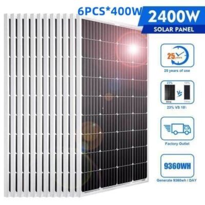 2400 Watts Solar Panel Kit 100A 12V Battery Charger with Controller Caravan Boat