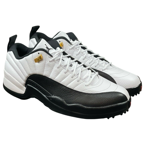 Size 5.5 Men's 7 Women's Air Jordan XII 12 Low 'Playoffs' White Black Golf  Shoe