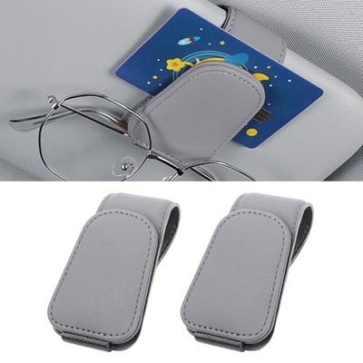 2 Stück Magnetische Auto Sonnenbrillenhalter 8x4cm Hellgrau Kartenclip