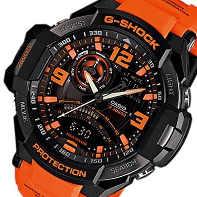 Pre-owned G-shock Fire Brigade Rescue  Sky Cockpit 20 Atm Waterproof (ga-1000-2b Ga-1000-4a In Ga-1000-4a (orange)
