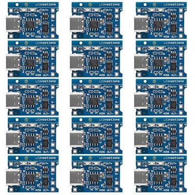15Pcs 5V 1A TP4056 Charging Module Type-C USB 18650 Lithium Battery Charger Boar