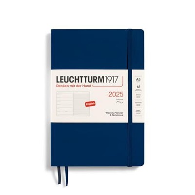 LEUCHTTURM1917 - Weekly Planner & Notebook 2025 Softcover Medium A5 Navy Jan ...
