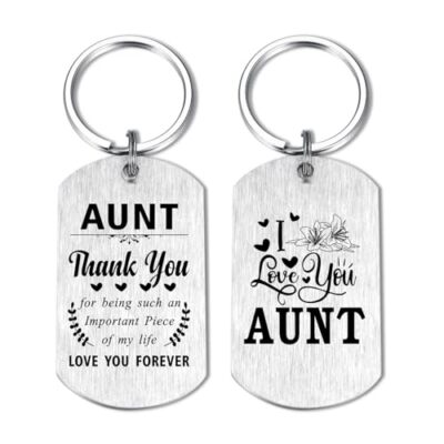  Best Aunt Gifts, Auntie Keychain from Nephew Niece, I Love My Aunt Gifts, 