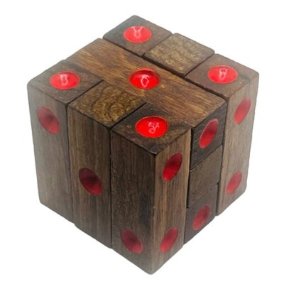 Brain Teaser Spot Logs Dice Domino Game Challenge Mind IQ Wood Gift IQ Puzzle