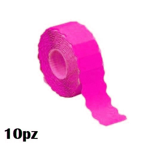 10 Rotoli Etichette Adesive Rosa Per Macchina Prezzatrice Negozio Prezzi linq