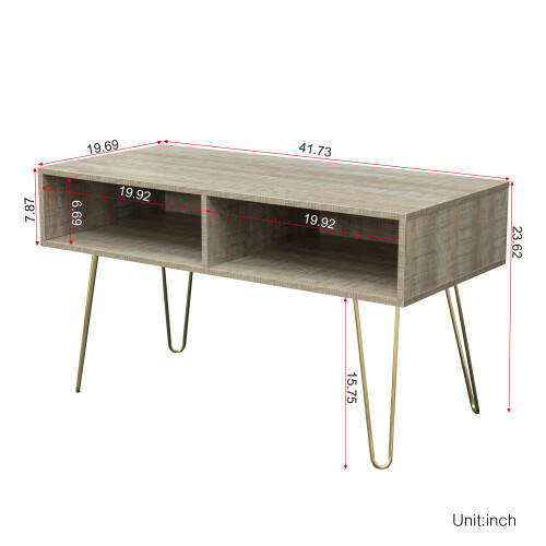 TV stand stable Metal Legs w/ 2 open shelves to put TV DVD router books,Grey VNF