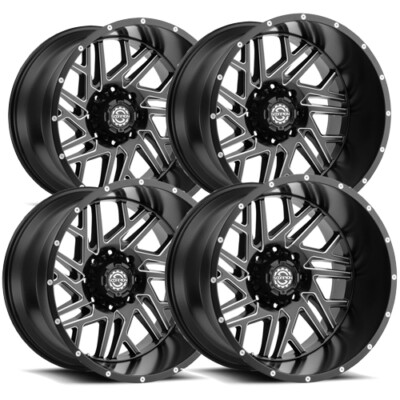 (Set of 4) Scorpion SC-29 20x10 5x5.5'' -19mm Black/Milled Wheels Rims 20'' Inch