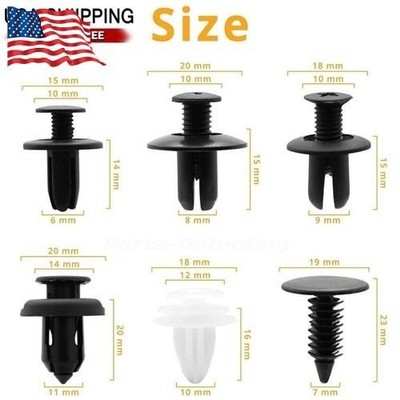 100Pcs Bumper Clips Fender TRIM Car Auto Push Pin Rivet Fastener Panel + 4 Tools