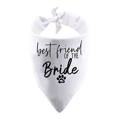 PWHAOO 1 Piece Friend of The Bride/Groom Wedding Tie-On Dog Bandana Wedding D...