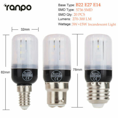 Lamp Light LED Corn Bulb 3W 5W 7W 9W 12W E14 E27 B22 5736 SMD AC110V 220V New SS