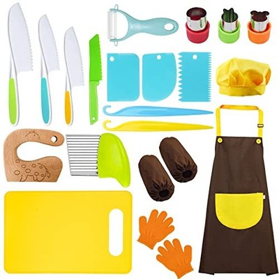 Includes Wood Kids Safe Knife Plastic New
