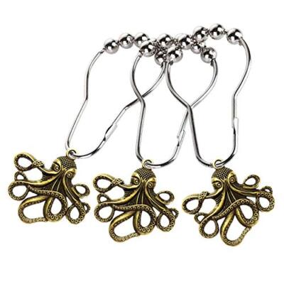 Set of 12 Octopus Shower Curtain Hooks Decorative Home Bathroom Squid Sea Cre...