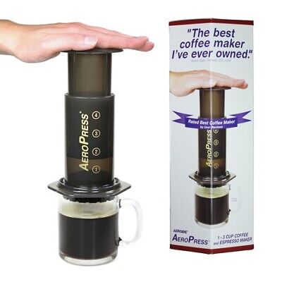 Brand New - Aerobie AeroPress Coffee Maker Travel Espresso With Filters (Gold)