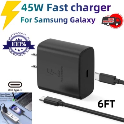 6FT Charger Cable Type c Super Fast Wall Adapter For Samsung Galaxy S23 S22 S21 