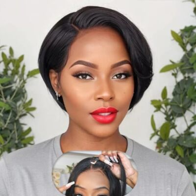 Pixie Cut Human Hair 5X5 HD Lace Wear and Go Glueless Wigs Human Hair Pre Plu
