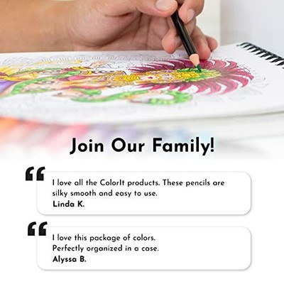 ColorIt 72 Colored Pencils for Artists - Art Supplies for Adult Coloring Draw...