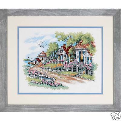 Dimensions Stamped Cross Stitch Kit - Cottages by the Sea