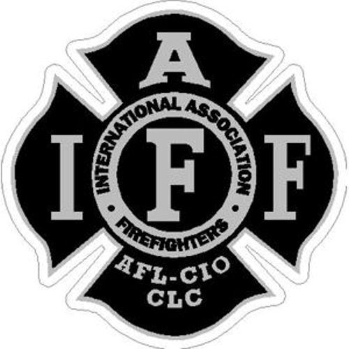 4 Inch Reflective IAFF Black Firefighter Maltese Cross Firefighter Sticker