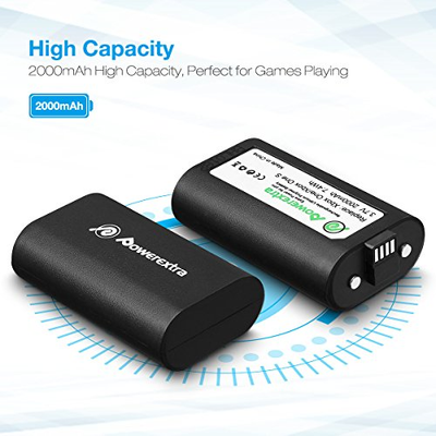 Powerextra Replacement Xbox One Controller Rechargeable Battery 2 x 2000mAh With