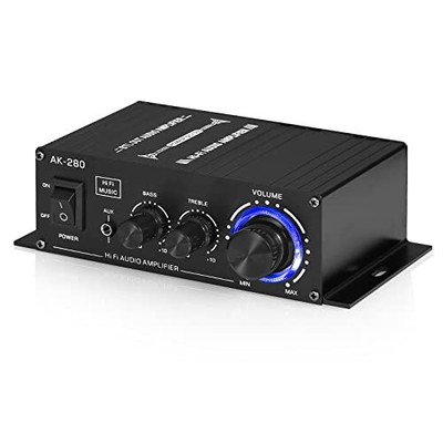 Mini Stereo Amplifier Digital Audio Power Amp for Home/Car 40W×2 Treble Bass