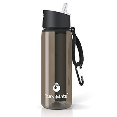 Survimate 0.01μm Ultra-Filtration Filtered Water Bottle Portable Water Filter...